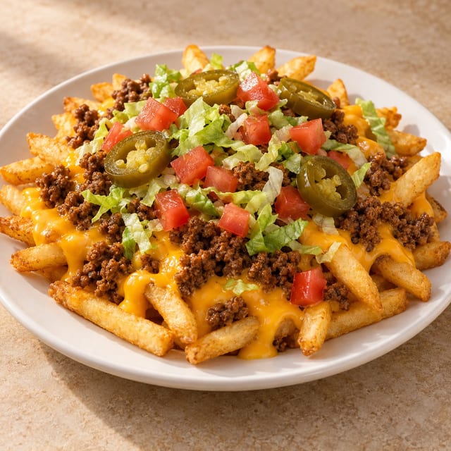 Loaded Cheesy Taco Fries.